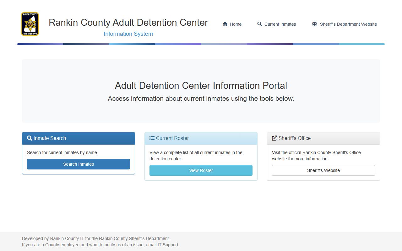 Rankin County arrest records Adult Detention Center information portal