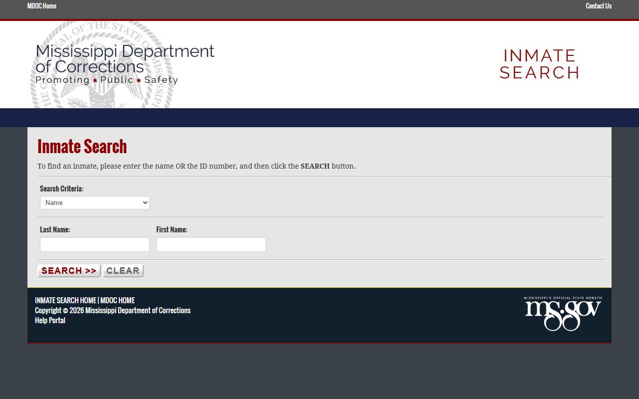 Rankin County arrest records Mississippi.gov MDOC inmate lookup