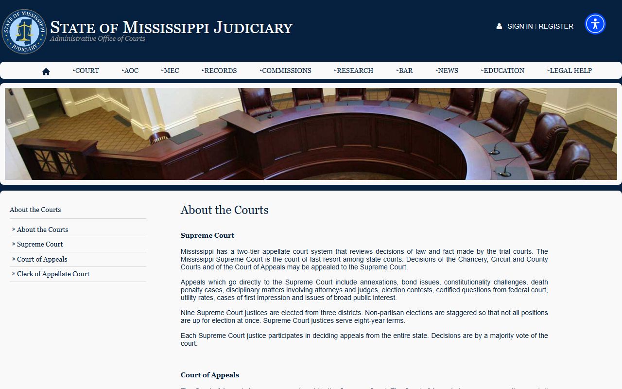 Rankin County Circuit Court records in the Mississippi court structure