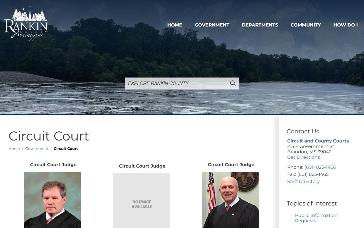 Rankin County Circuit Court records and case information page